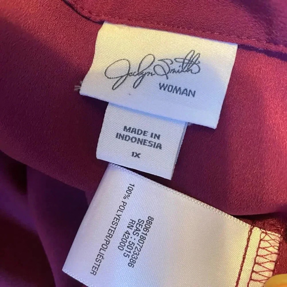 Jessica Simpson Purple Wrap Front Long Sleeve Summer Top Blouse Women Plus 1X - Picture 3 of 6